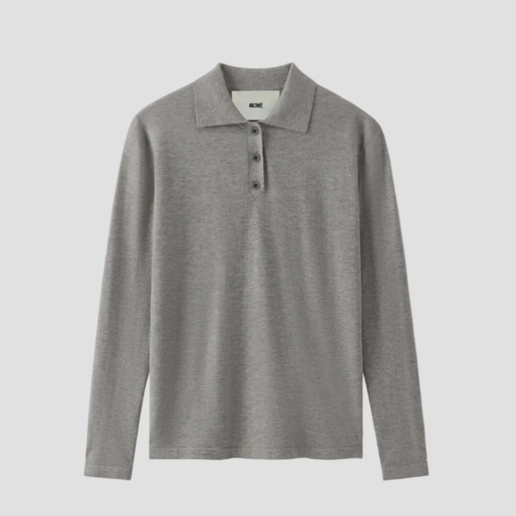 440ME Grey Essential Cashmere Silk Polo — Large $200USD - Picture 3 of 7